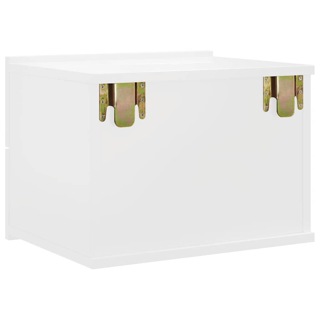 vidaXL خزانات جانب السرير 2ق لون أبيض لامع جدًا 40×30×30 سم خشب صناعي