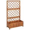 vidaXL صندوق زهور مرتفع مع تعريشة 85&times;38&times;150 سم خشب أكاسيا صلب