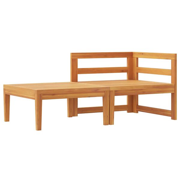 vidaXL طقم 2 قطعة جلسة حديقة مع وسائد رمادي داكن خشب أكاسيا