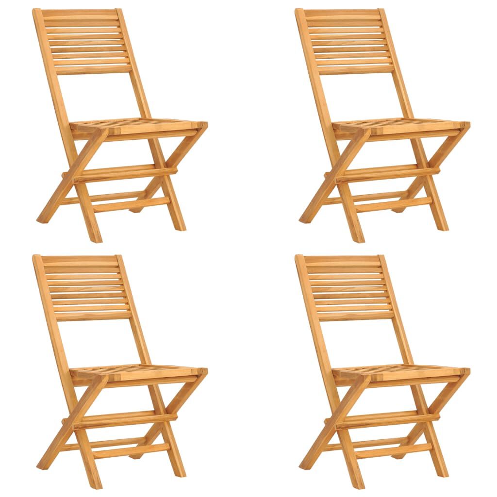 vidaXL كراسي حديقة قابلة للطي 4 ق 47x62x90 سم خشب ساج صلب