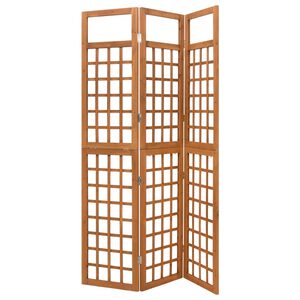 vidaXL مقسم غرفة/تعريشة 3 ألواح خشب أكاسيا صلب 121&times;180.5 سم