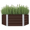 vidaXL حوض حديقة مرتفع بني 129&times;129&times;46 سم فولاذ مجلفن