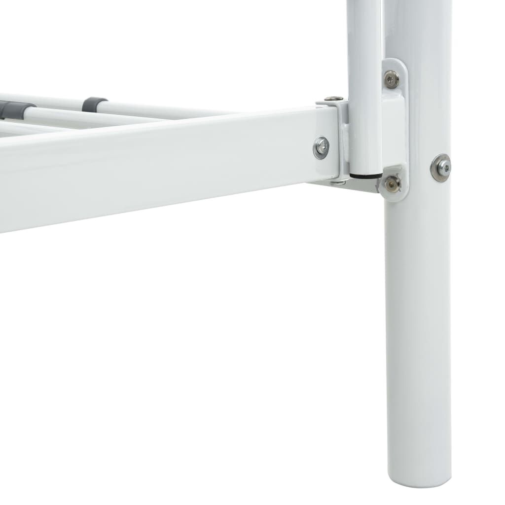 vidaXL سرير طابقين معدن أبيض 90×200 سم
