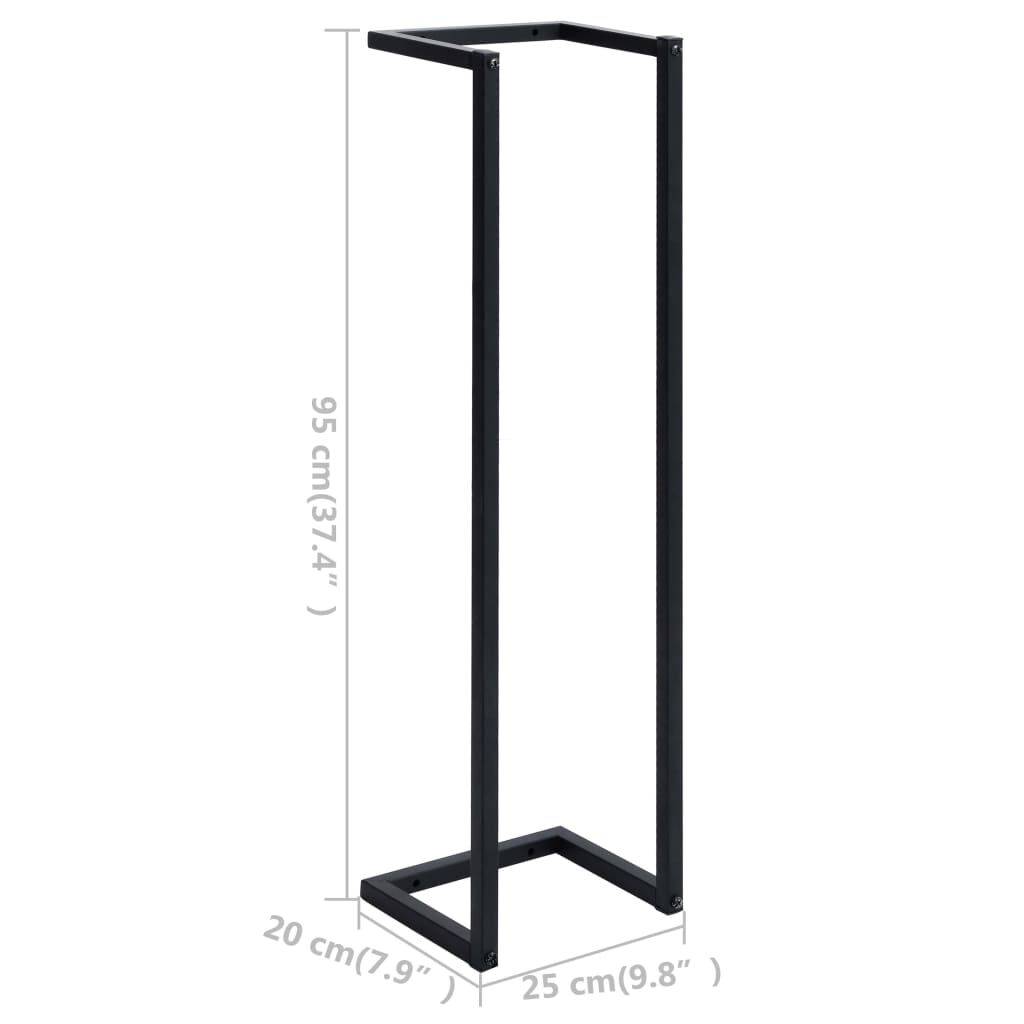 vidaXL حامل مناشف أسود 25×20×95 سم حديد