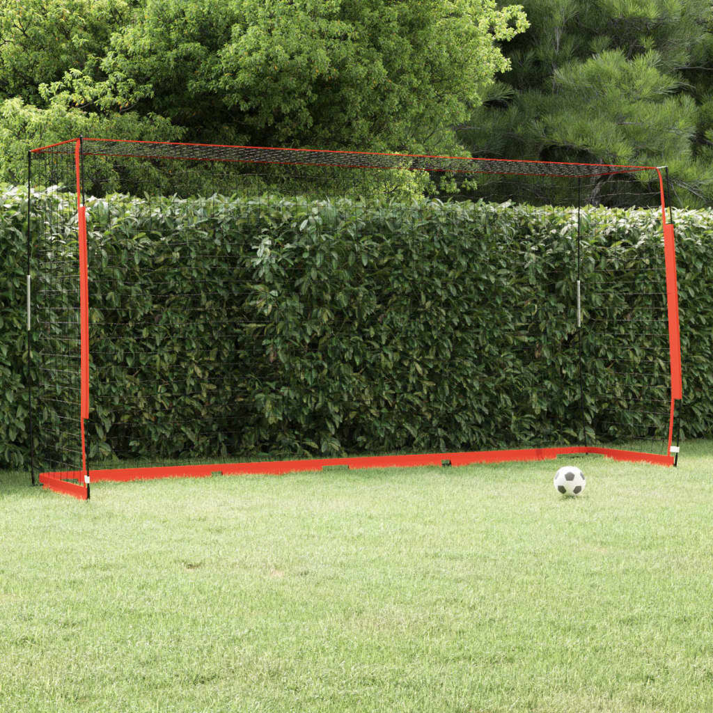 vidaXL مرمى كرة قدم مع شبكة لون أبيض 183x91x366,5 سم فولاذ