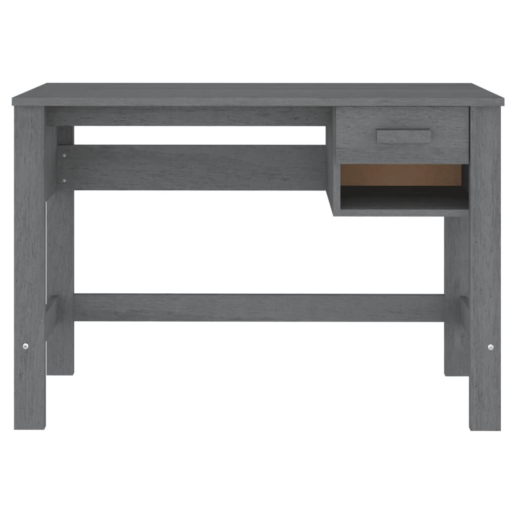vidaXL مكتب رمادي داكن 110×40×75 سم خشب صنوبر صلب