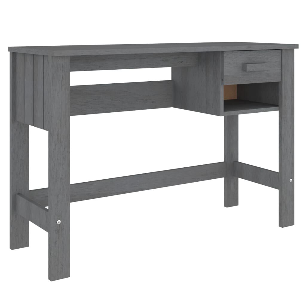 vidaXL مكتب رمادي داكن 110×40×75 سم خشب صنوبر صلب