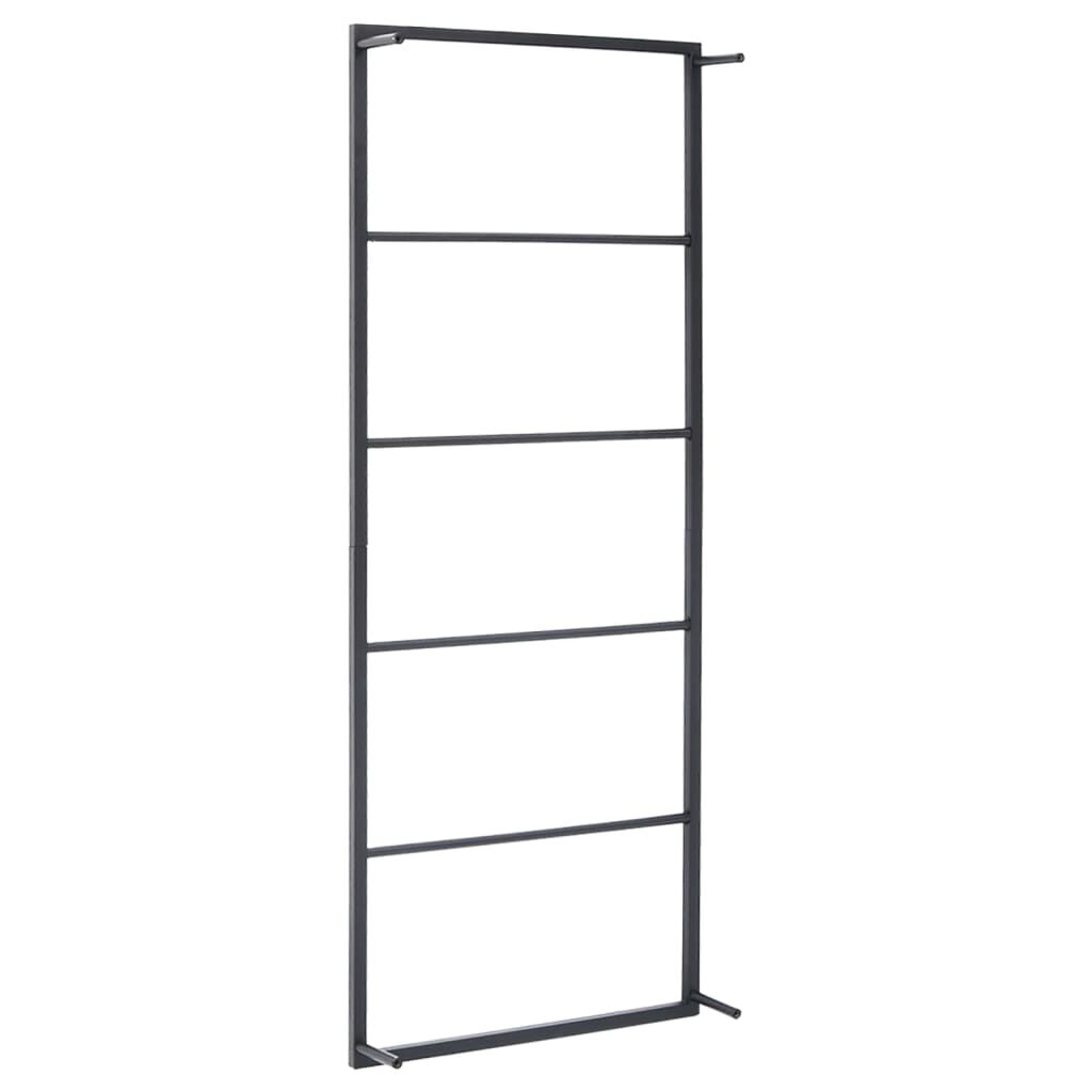 vidaXL حامل مناشف أسود 45×10×115 سم فولاذ