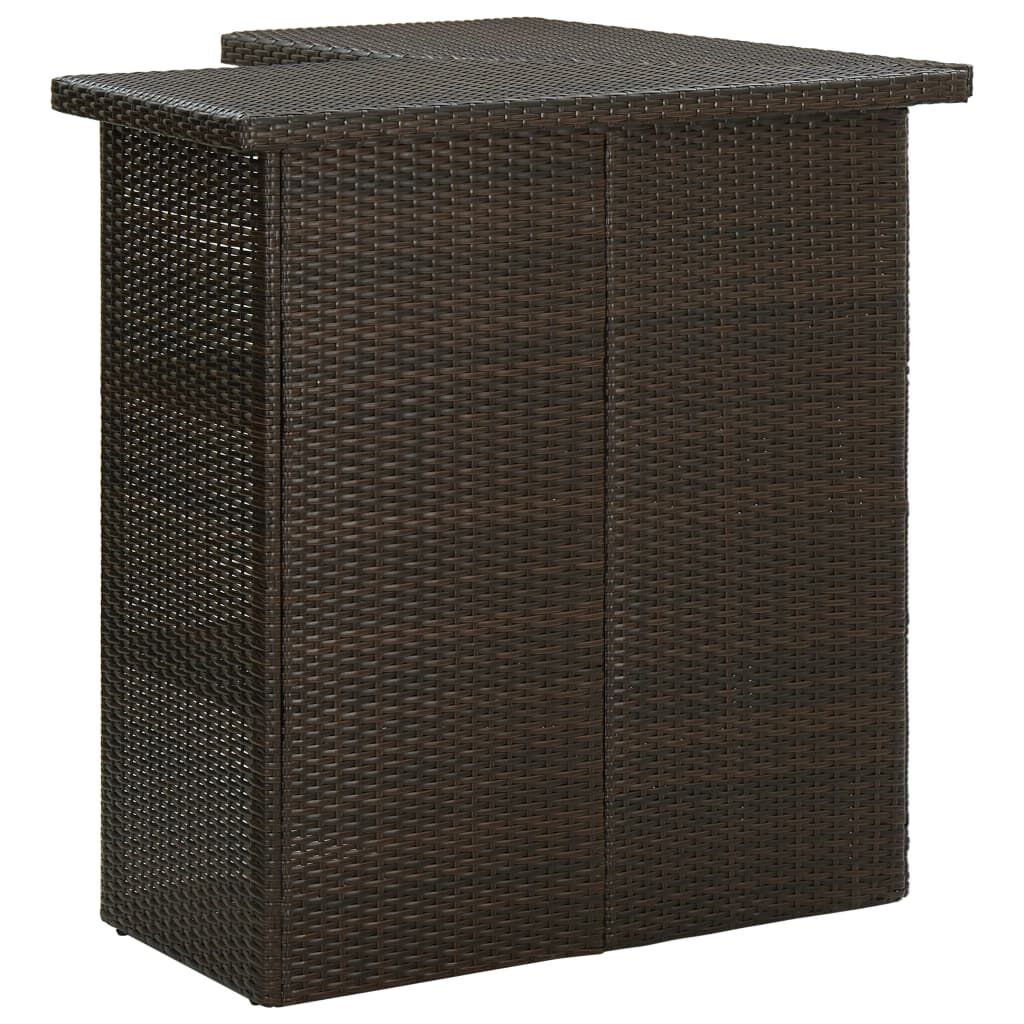 vidaXL طاولة ركنية بار بني 100×50×105 سم بولي روطان