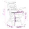 vidaXL كراسي حديقة قابلة للطي 2 ق 90x63x56 سم خشب ساج صلب
