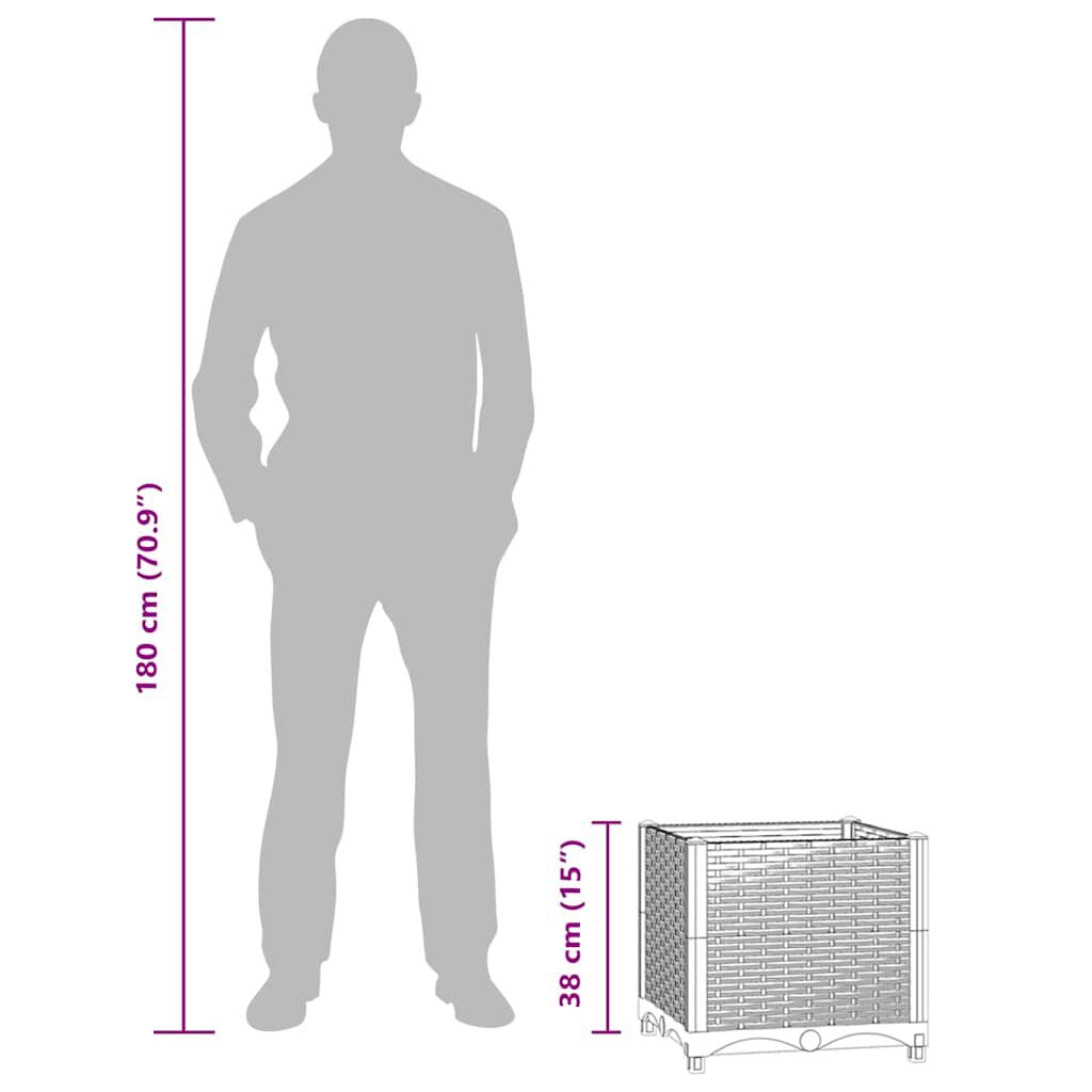 vidaXL حوض زراعي مرتفع 40×40×38 سم بولي بروبيلين