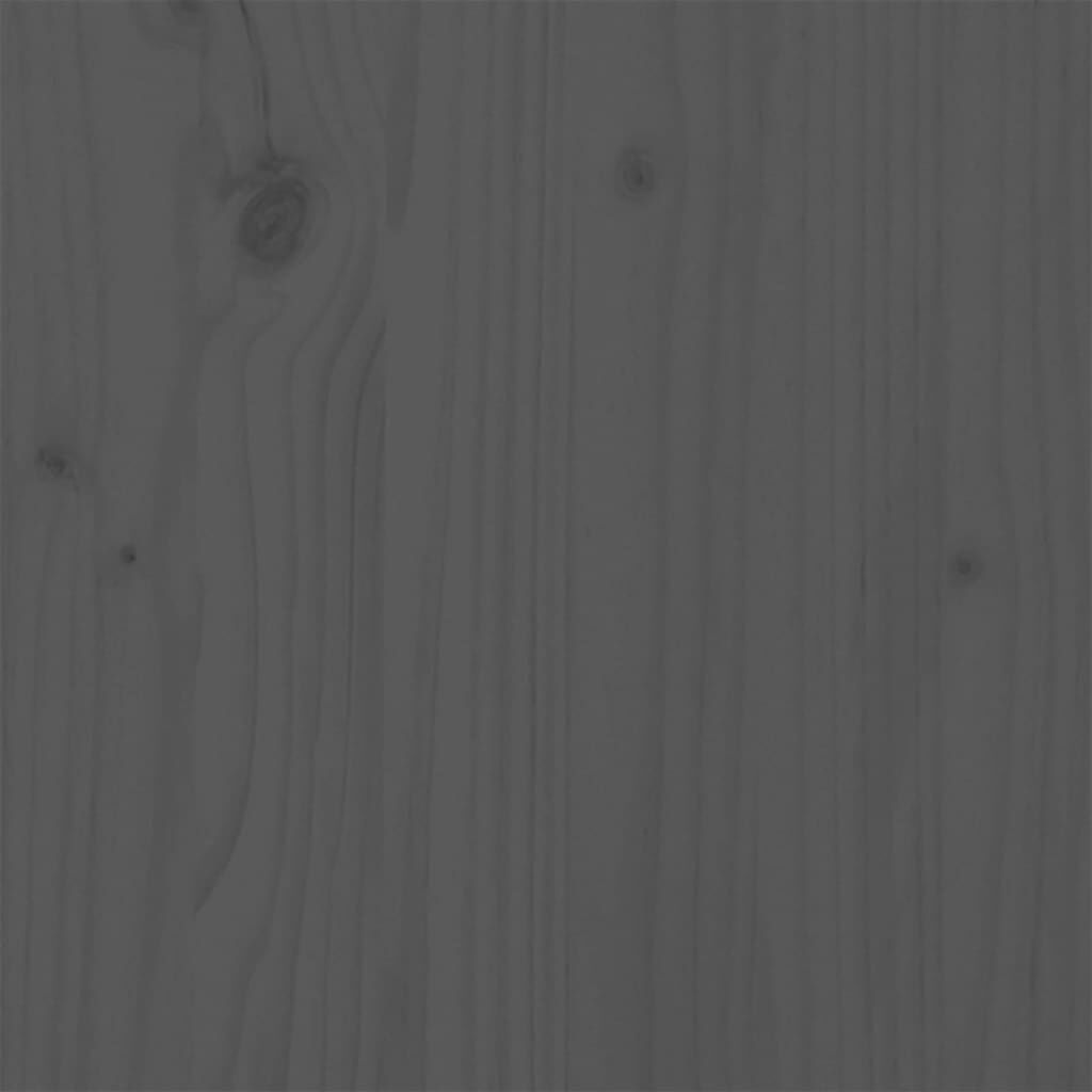 vidaXL سرير نهاري قابل للسحب خشب صنوبر صلب رمادي 2×(90×200) سم