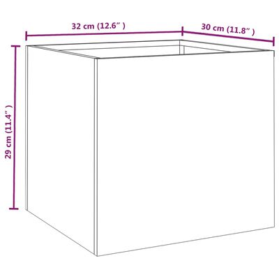 vidaXL أصص 2ق 29x30x32 سم فولاذ كورتن