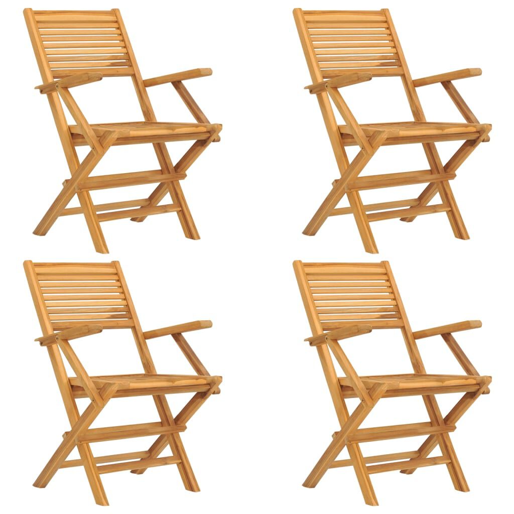 vidaXL كراسي حديقة قابلة للطي 4 ق 55x62x90 سم خشب ساج صلب