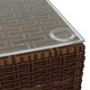 vidaXL طاولة قهوة للحديقة بني 60×60×30 سم بولي روطان وزجاج