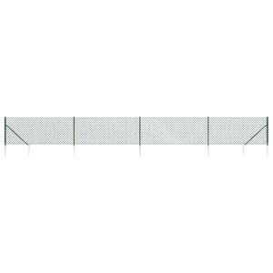 vidaXL سياج شبكي مع مسامير تثبيت لون أخضر 1&times;10 م