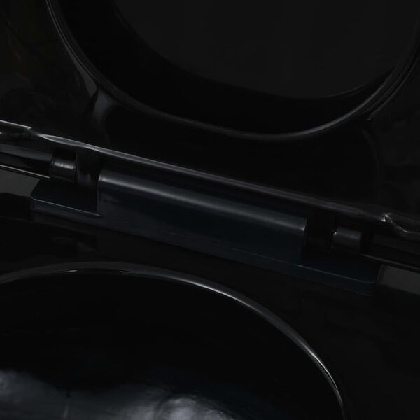 vidaXL مرحاض معلق على الحائط سيراميك أسود