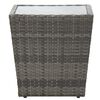 vidaXL طاولة شاي رمادي 41.5×41.5×43 سم بولي روطان وزجاج مُقوّى