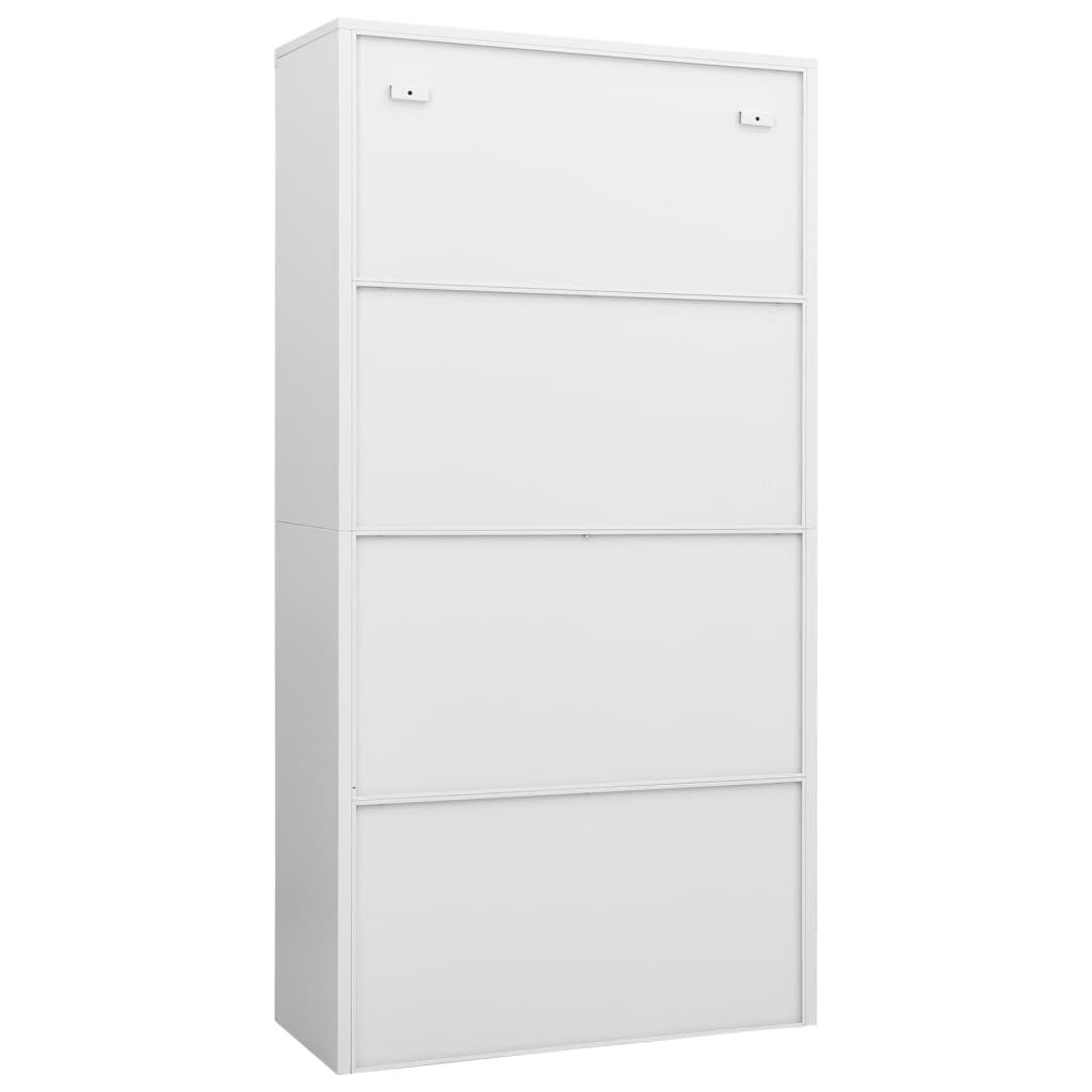 vidaXL خزانة قفل أبيض 90×40×180 سم فولاذ
