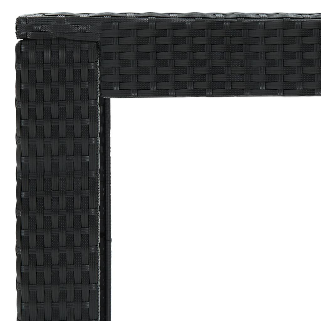 vidaXL طاولة بار للحديقة أسود 100×60.5×110.5 سم بولي روطان