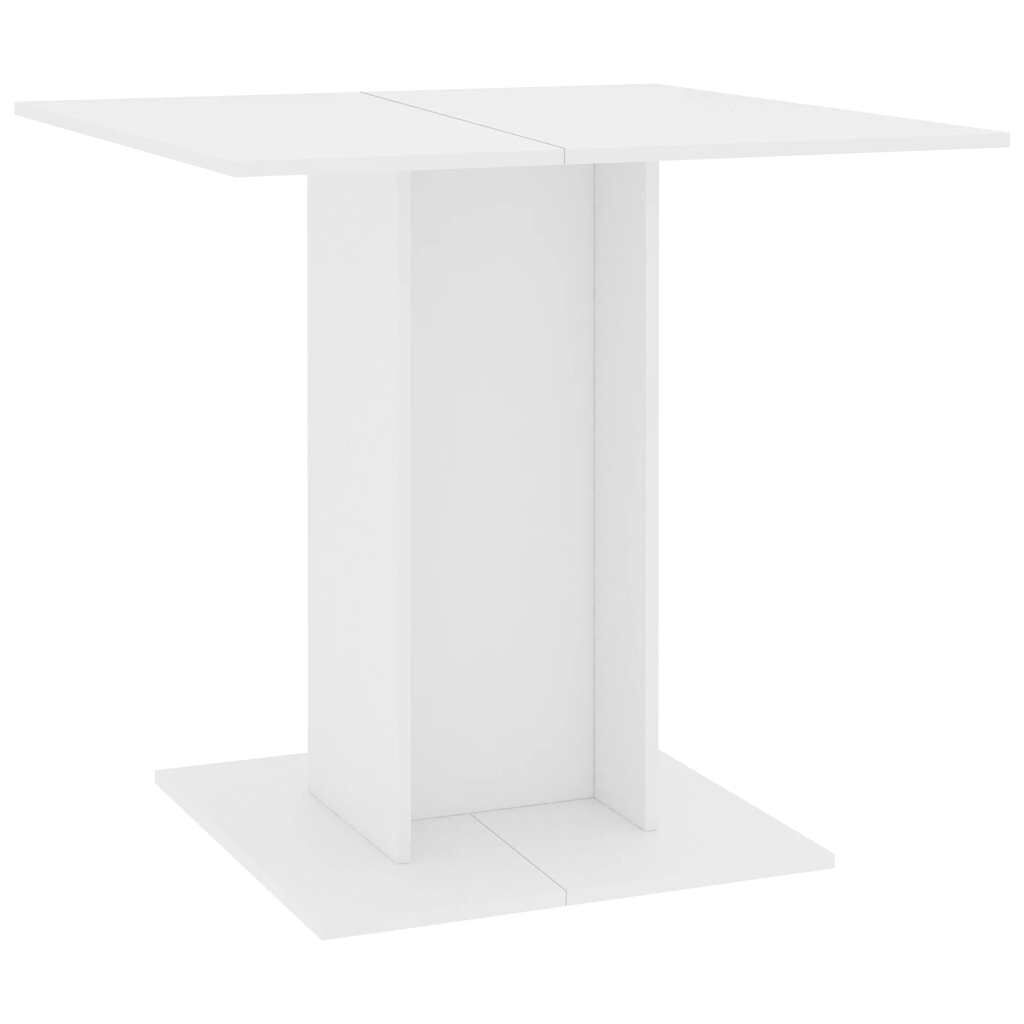 vidaXL طاولة طعام لون أبيض 80×80×75 سم خشب صناعي