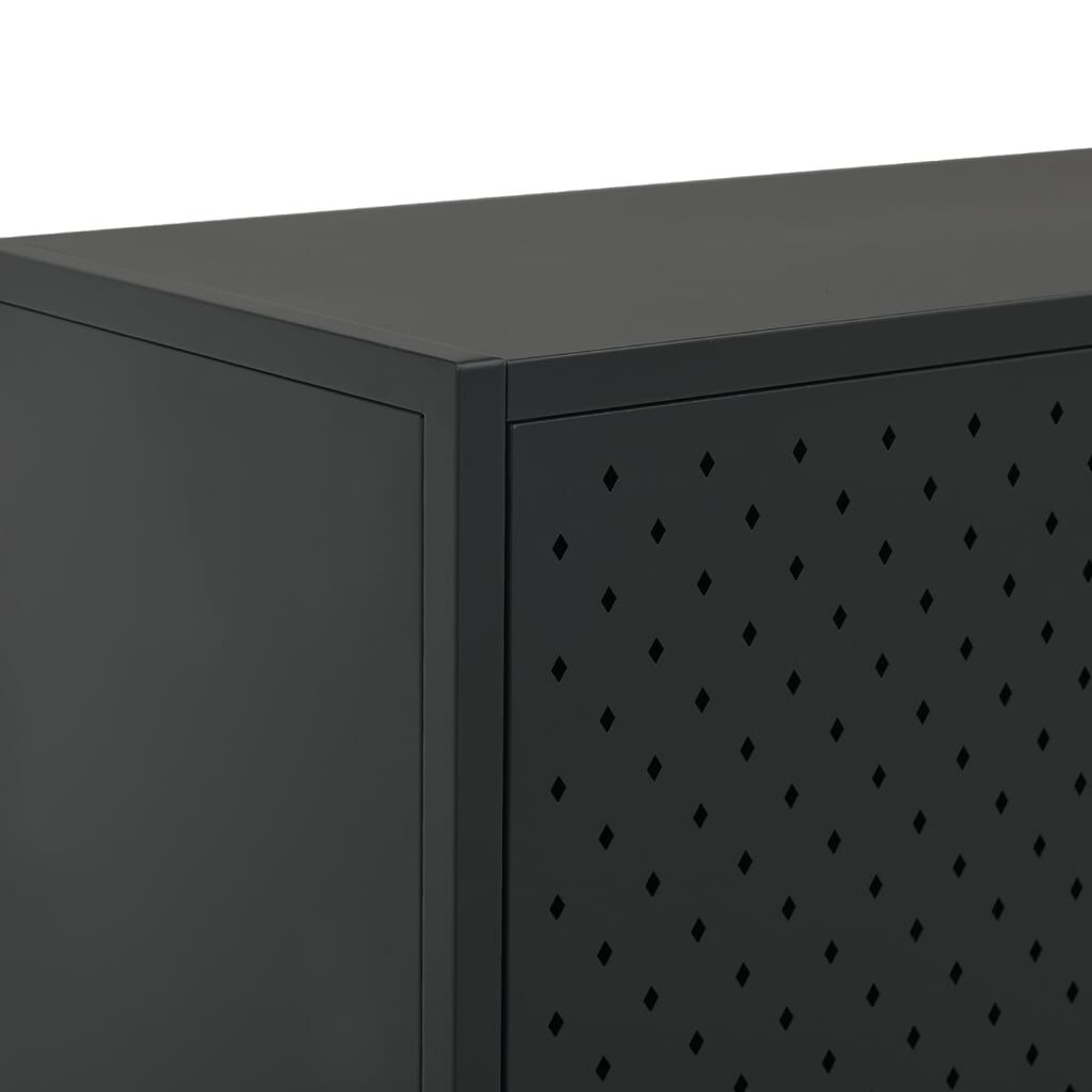 vidaXL خزانة مرتفعة لون أسود 100x35x80 سم فولاذ