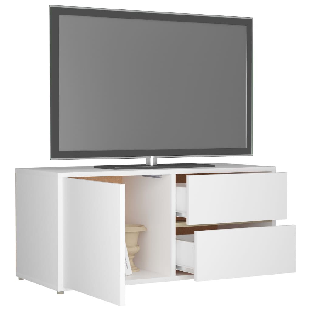 vidaXL خزانة تلفزيون لون أبيض 80×34×36 سم خشب صناعي