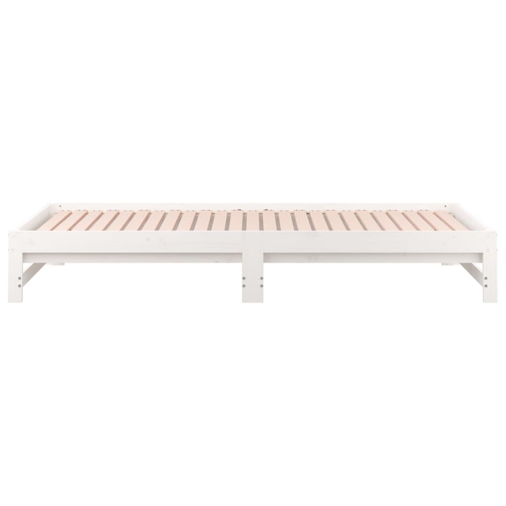 vidaXL سرير نهاري قابل للطي لون أبيض 2*(200x90) سم خشب صنوبر صلب