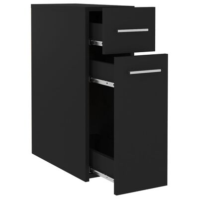 vidaXL خزانة صيدلي أسود 20×45.5×60 سم خشب صناعي