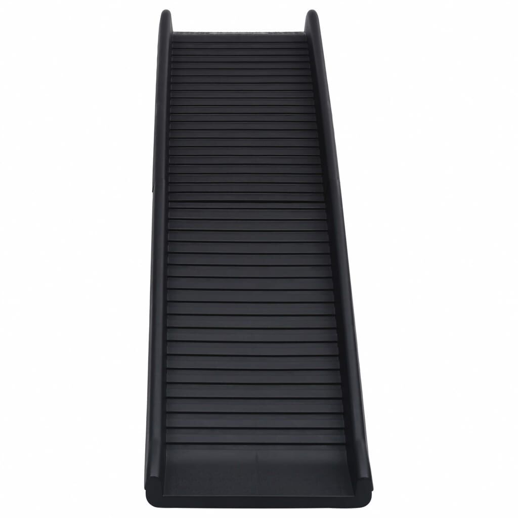 vidaXL منحدر كلاب قابل للطي أسود 155.5×40×15.5