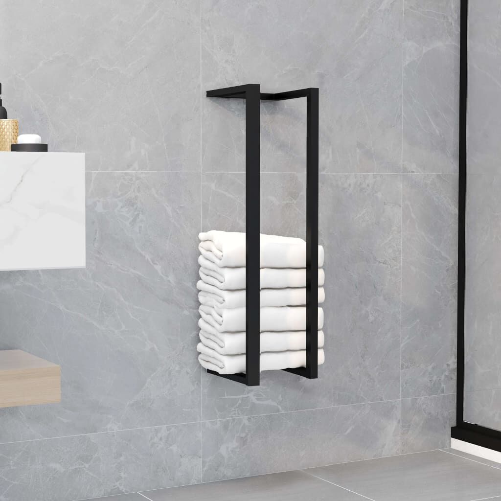vidaXL حامل مناشف أسود 12.5×12.5×60 سم حديد