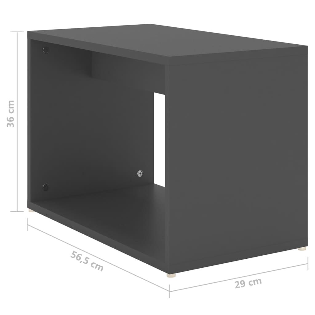 vidaXL عدد 3 قطع طقم طاولات قهوة متداخلة رمادي 60×60×38 سم خشب صناعي