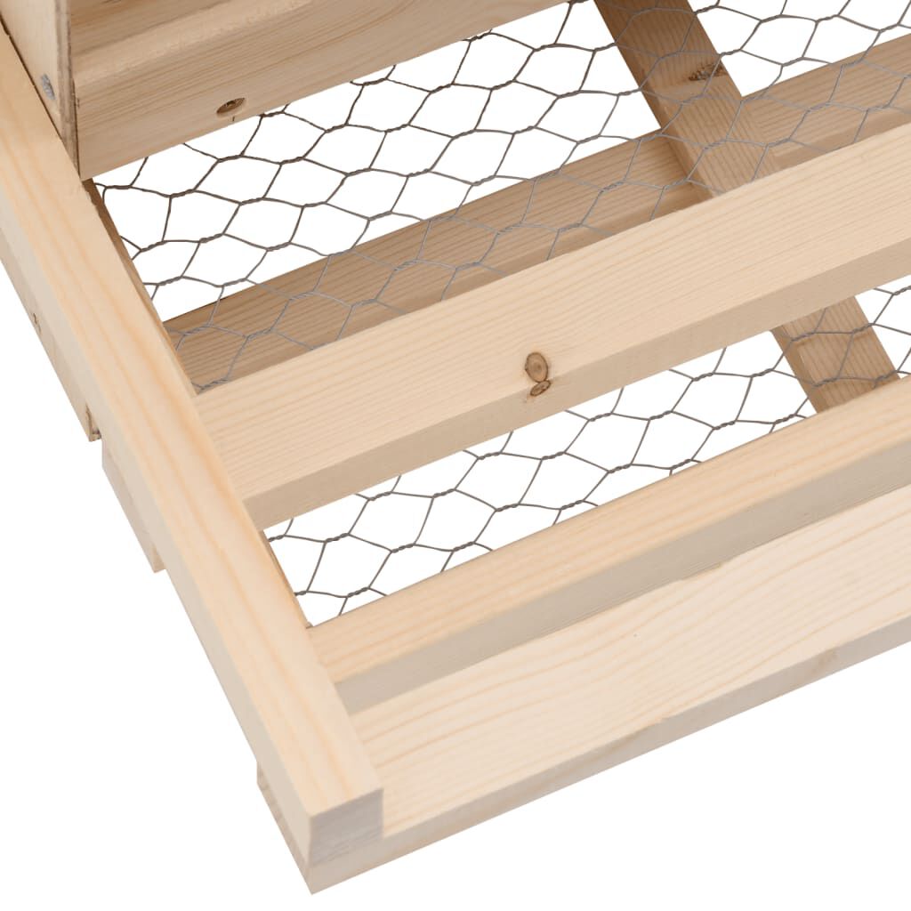 vidaXL عش دجاج حجرتين 63×40×45 سم خشب صنوبر صلب