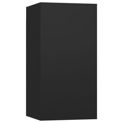 vidaXL خزائن تلفاز 7ق أسود 30,5x30x60 سم خشب صناعي (3x803329+803328)