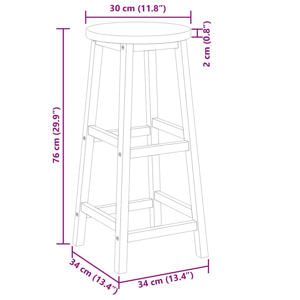 vidaXL كراسي بار 4 ق خشب أكاسيا صلب