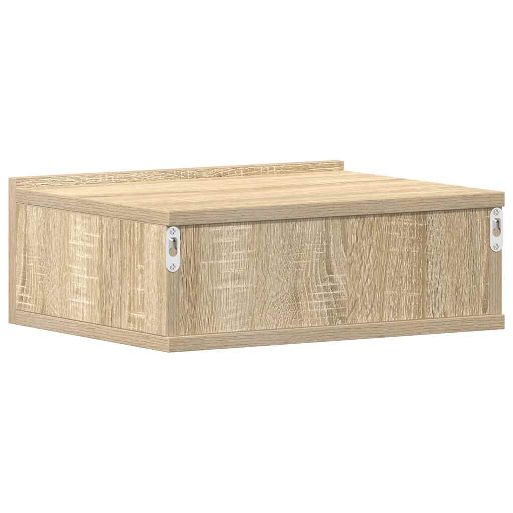 vidaXL منضدة سرير عائمة 2 ق سونوما اوك 40×30×15 سم خشب صناعي