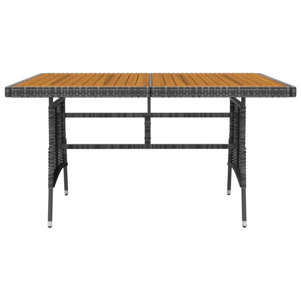 vidaXL عدد 7 قطع طقم سفرة خارجي بولي روطان رمادي