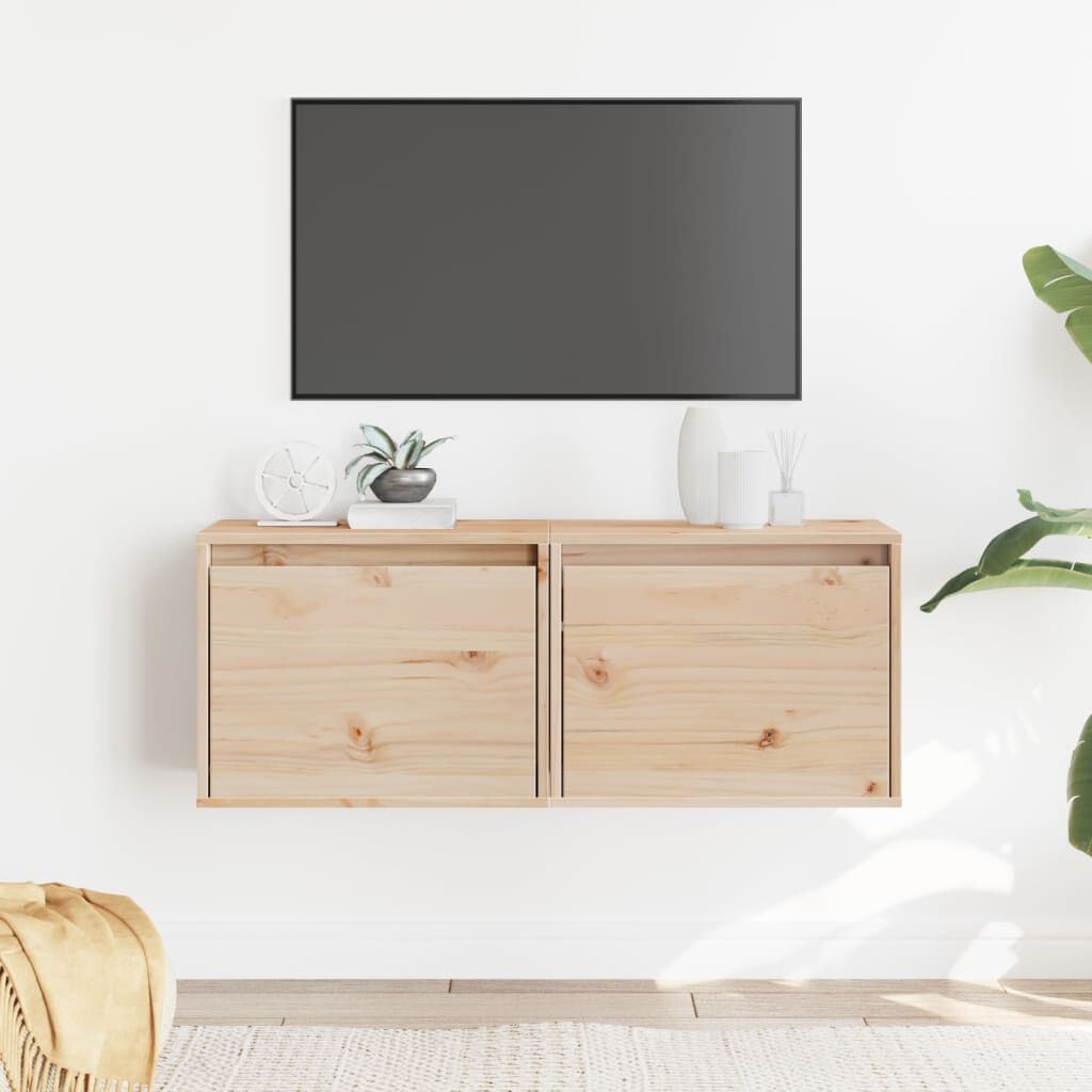 vidaXL خزانات حائط 2ق 35x30x45 سم خشب صنوبر صلب