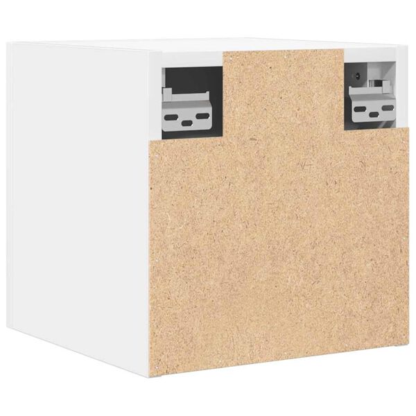 vidaXL خزانات تلفزيون جدارية 2 قطع أبيض 30x30x30.5 سم