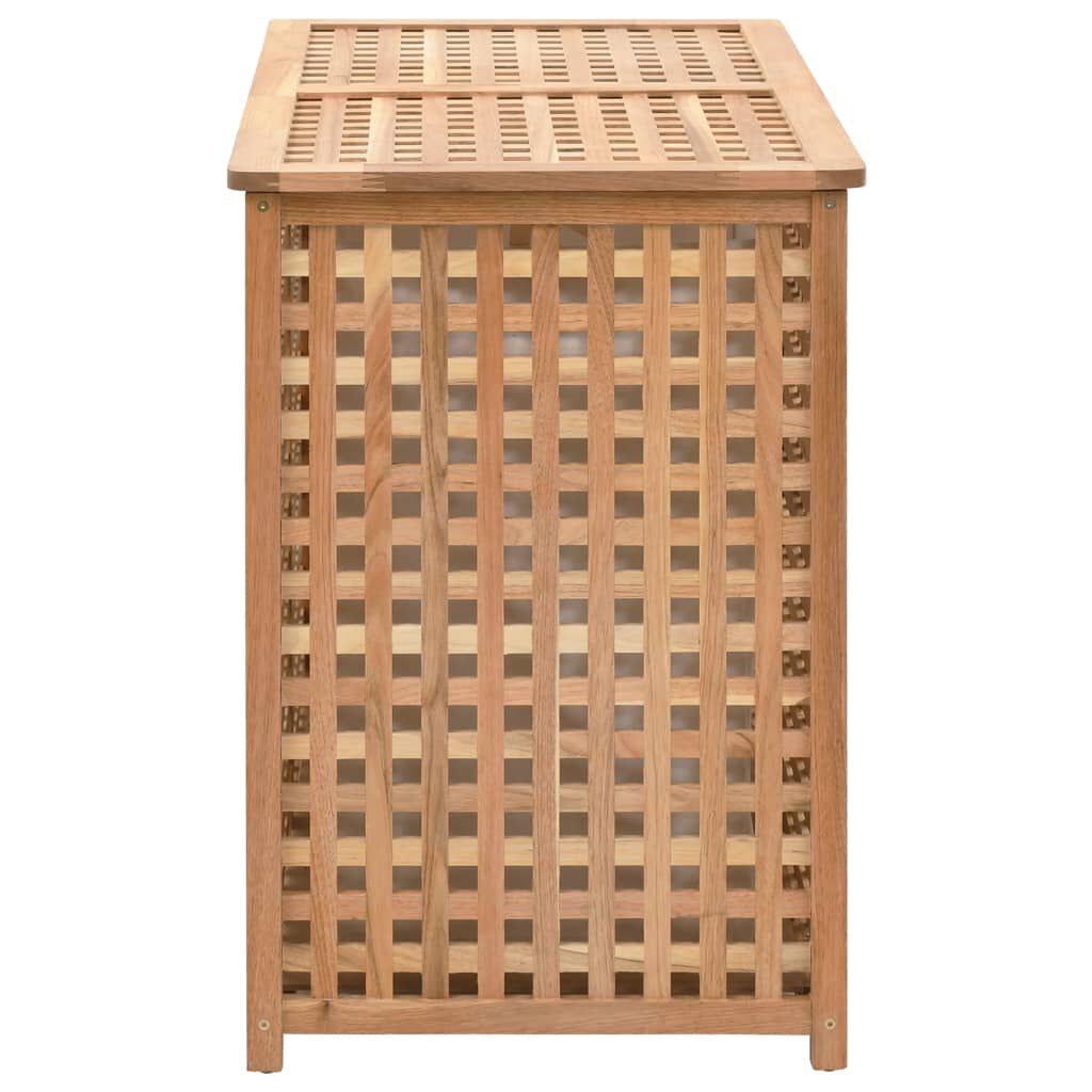 vidaXL سلة غسيل 87.5×46×67 سم خشب جوز صلب