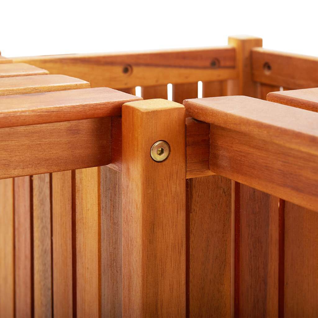 vidaXL مقعد زاوية حديقة مع حوض زرع 117×117×40 سم خشب سنط صلب