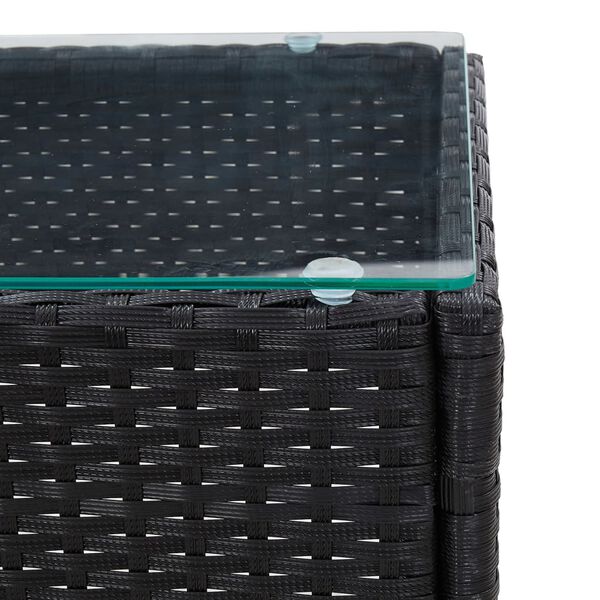 vidaXL طاولة قهوة أسود 60×40×36 سم بولي روطان