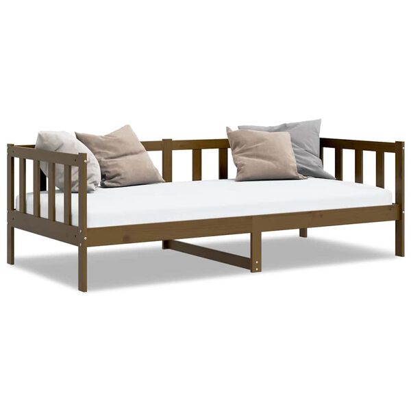 vidaXL سرير نهاري خشب صنوبر صلب بني عسلي 90×200 سم