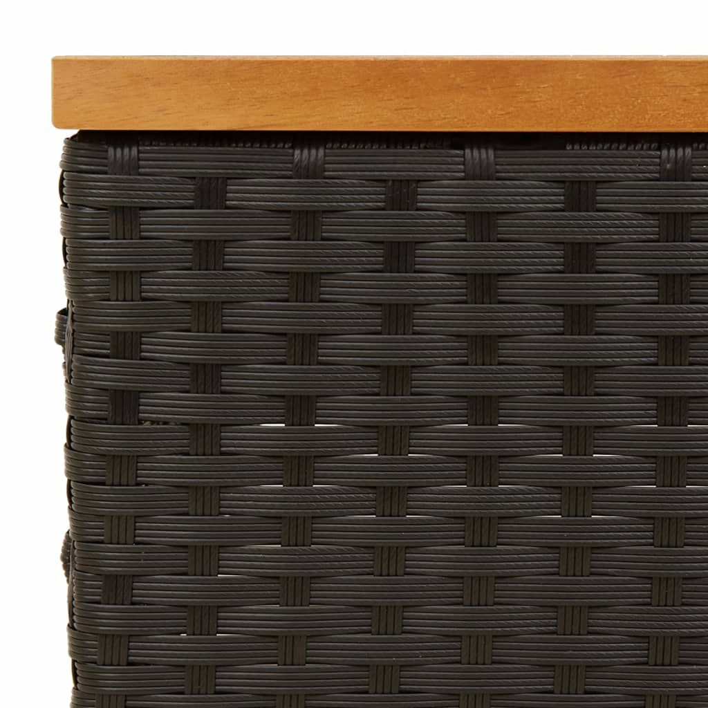 vidaXL غطاء قاعدة مظلة لون أسود 25x70x70 سم بولي روطان وأكاسيا