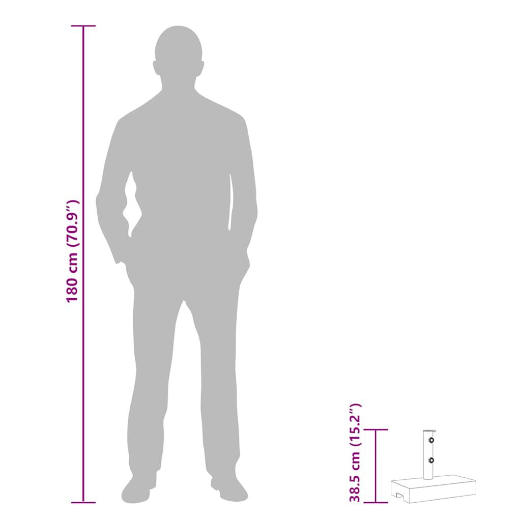 vidaXL قاعدة مظلة شمسية جرانيت مستطيل 25 كجم