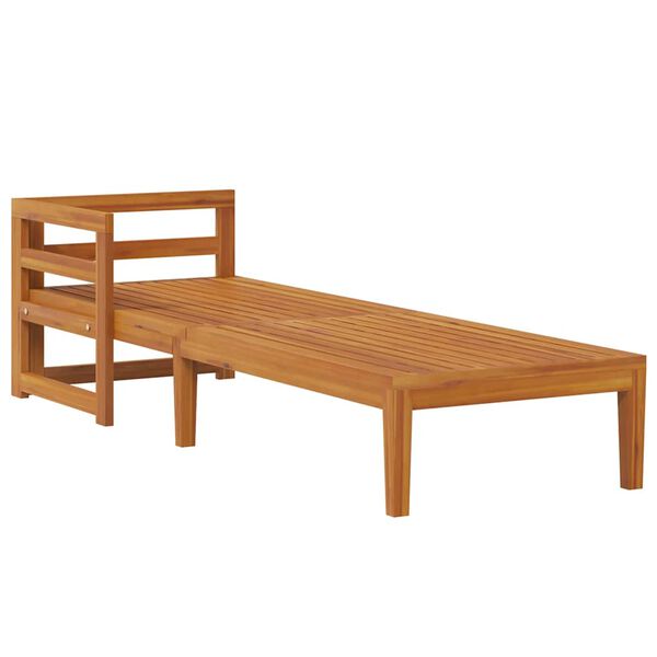 vidaXL كرسي تشمس مع مسند ذراع 1 رمادي داكن خشب أكاسيا صلب