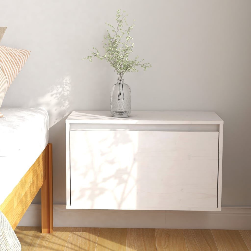 vidaXL خزانات حائط لون أبيض 35x30x60 سم خشب صنوبر صلب