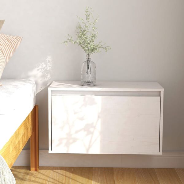 vidaXL خزانات حائط لون أبيض 35x30x60 سم خشب صنوبر صلب