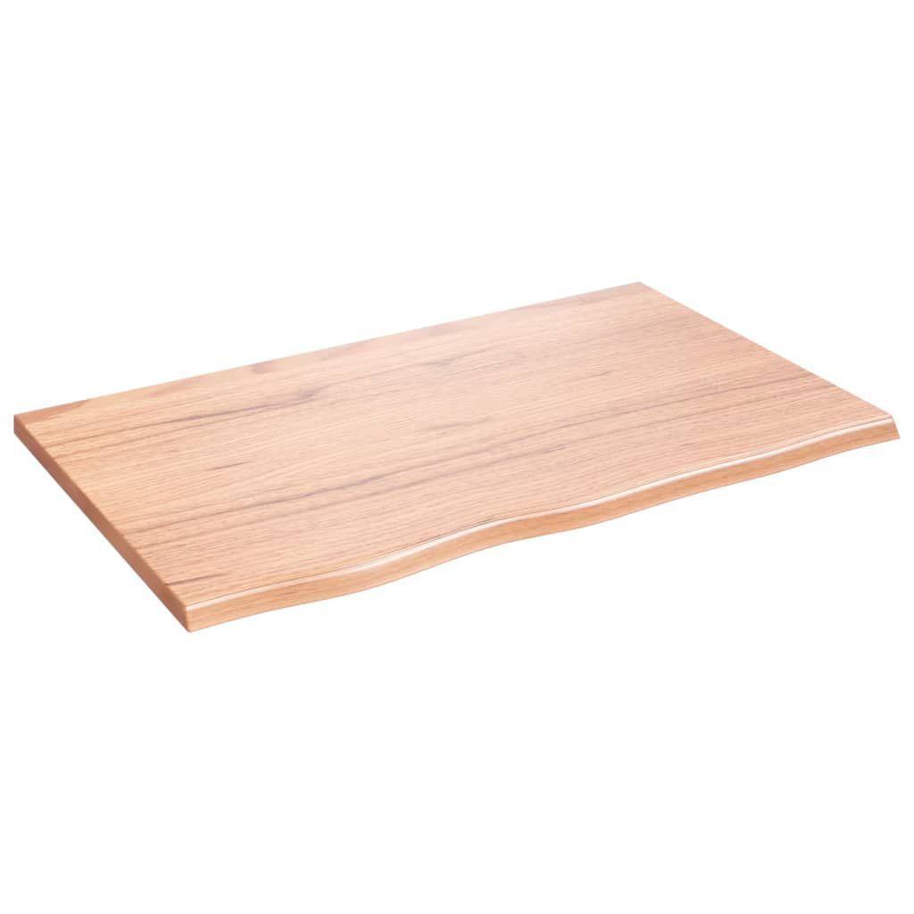 vidaXL رف حائط لون بني فاتح 2x50x80 سم خشب بلوط صلب معالج