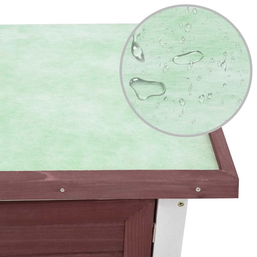 vidaXL قفص أرانب خارجي باب واحد خشب بني